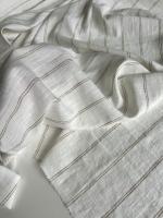 Ткань лен/хлопок "ажурный беж полоса" шир. 158 см. арт. 3550 Ткань лен/хлопок "ажурный беж полоса" шир. 158 см. арт. 3550 | Ellie Fabrics