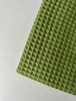Ткань вафля хлопок "зелёный 323" арт. 323 клетка 12*12, ширина 150 см | Ellie Fabrics