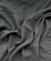 Ткань для шитья. Лён с эффектом мятости (крэш) "графит”  шир.145 см, 185 гр., арт. 1344КР | Ellie Fabrics