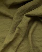 Ткань для шитья лён с эфектом мятости  "оливковый” арт. 1621КР