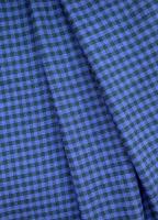 Ткань лён умягченный плотный "клетка виши синяя" костюмный арт. 6270 | Ellie Fabrics