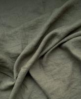 Ткань для шитья лён с эфектом мятости  "болотный” арт. 594КР