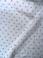 Ткань лён с эффектом мятости "Красные капельки" принт Ellie Fabrics, ширина 143см | Ellie Fabrics