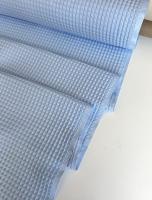 Ткань вафля хлопок "голубой" арт.409 клетка 12*12 | Ellie Fabrics