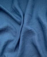 Ткань для шитья. Лён с эффектом мятости "синий 1258” арт. 1258КР | Ellie Fabrics
