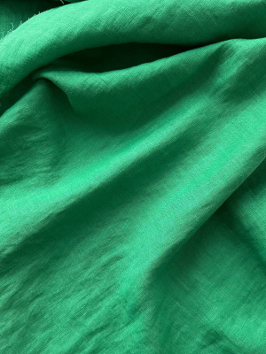Ткань лён с лёгким эфектом мятости (крэш)  "нефрит"  арт. 1094КР | Ellie Fabrics