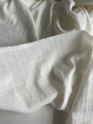 Ткань лен/хлопок "ажурный молочный" шир. 240 см. арт. 2871 | Ellie Fabrics