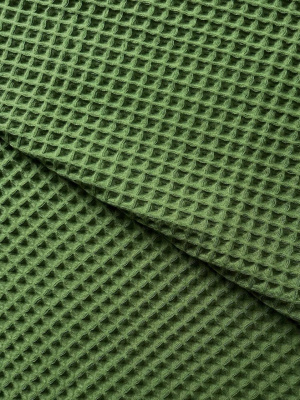 Ткань вафля хлопок "Зеленый" арт. 368 клетка 12*12мм