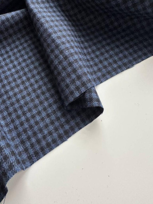 Шерсть костюмная «Сине-черная клетка» арт 51101