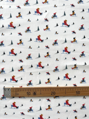 1029. Ткань лён умягченный "Саночки" костюмный , ширина 143см | Ellie Fabrics