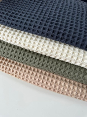 Ткань вафля хлопок "полынь" арт. 357 клетка 12х12 мм | Ellie Fabrics