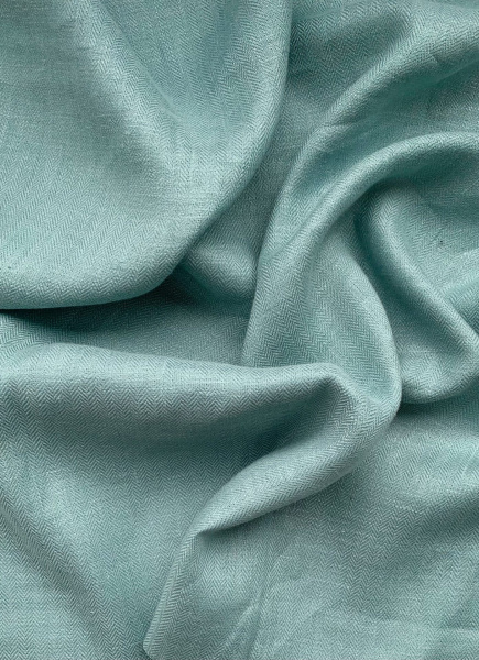 Ткань лён ёлочка умягченный "серо-голубой" костюмный арт. 912/1 | Ellie Fabrics