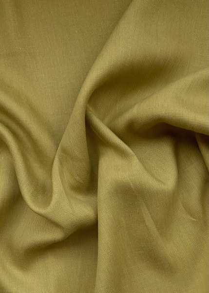 Ткань лён умягченный "шартрез" костюмный арт.1384/200 | Ellie Fabrics