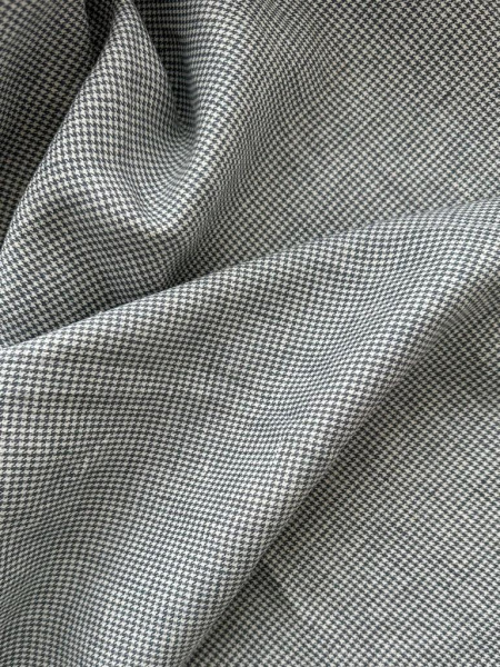 Ткань лён умягченный "серо-молочная гусиная лапка" костюмный арт. 12/1 | Ellie Fabrics
