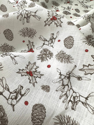 1028. Ткань лён умягченный "Остролист" костюмный, ширина 143см | Ellie Fabrics