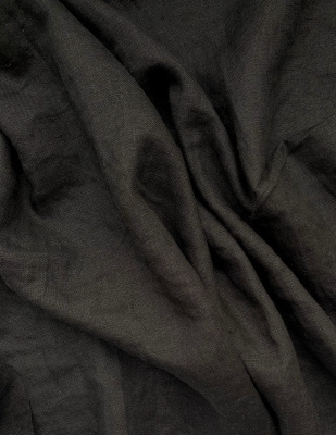 Льняная ткань умягченная "чёрный" сорочечный арт. 147КР | Ellie Fabrics