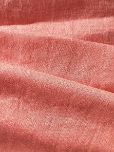 Ткань лён с лёгким эфектом мятости (крэш)  "Лосось"  арт. 15-1530 | Ellie Fabrics