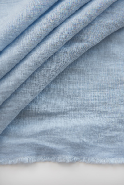 Ткань для шитья. Лён с эффектом мятости  "светло-голубой” арт. 1347КР | Ellie Fabrics