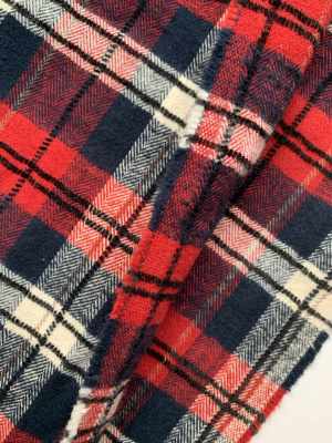 Ткань для шитья. Фланель хлопковая "красно-синяя" арт. 6558