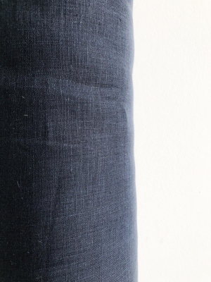 999КР/СЛ.  Ткань лён  с эффектом мятости"черно-синий" сорочеченый | Ellie Fabrics