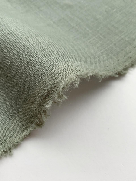 Ткань лён с эфектом мятости (крэш)  "полынь"  арт. 138КР | Ellie Fabrics