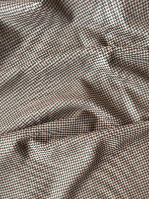 Шерсть костюмная «Гусиная лапка винно-зеленая» арт 60605