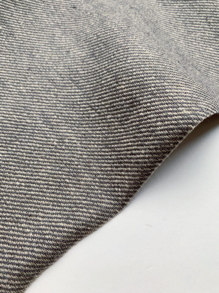 Льняная ткань умягченная плотная "серый (саржевое плетение)" костюмная арт. 6771