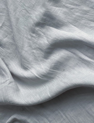 Ткань для шитья. Лён с эффектом мятости "дым” арт. 77КР | Ellie Fabrics