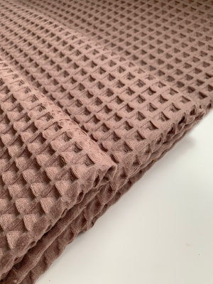 Ткань вафля хлопок "пудровый" арт. 815 клетка 12*12мм