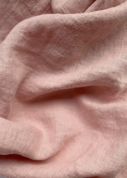 Ткань для шитья лён с эфектом мятости "нежно-розовый” арт. 625с | Ellie Fabrics