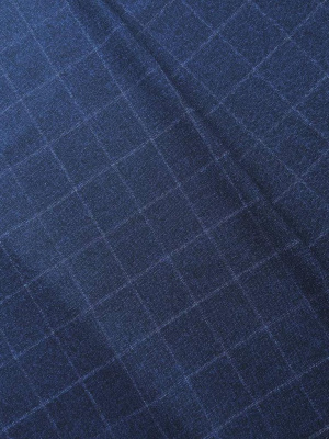 Шерсть костюмная «Синяя клетка» арт 125/8-15