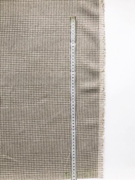 2063. Ткань лён умягченный "гусиная лапка (полосы) бежевая" костюмный | Ellie Fabrics