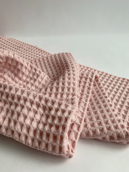 Ткань вафля хлопок "розовый" арт.718 | Ellie Fabrics
