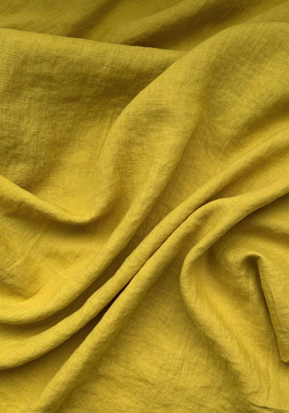 Ткань лён  с эффектом мятости "карри” арт. 1443КР | Ellie Fabrics