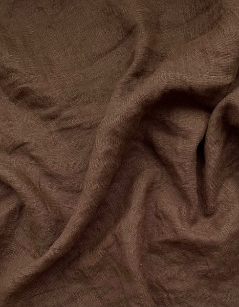 Ткань для шитья лён с эфектом мятости "шоколад” арт. 551КР